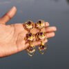 EAR RING ANTIQUE DANGLER AMETHYST UNCUT JAIPURI
