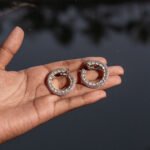 "EAR RING MODERN TRENDY STUDDS PREHNITE DIAMONTIS"