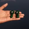 "EAR RING MODERN TRENDY DANGLER EMERALD DIAMONTIS"