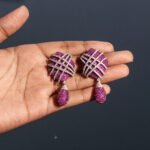 "EAR RING MODERN TRENDY DANGLER RUBY DIAMONTIS"