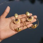 "EAR RING ANTIQUE DANGLER JAIPURI AMETHYST"